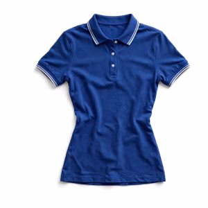 Womens royal blue golf polo shirt front view